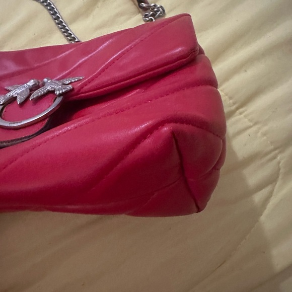 Pinko Red Quilted Leather Shoulder Bag - Picture 3 of 10